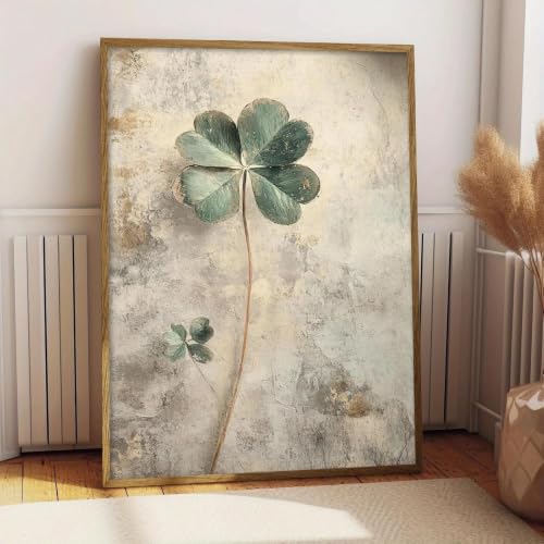 Trèfle à Quatre Feuilles Baibexing : Invitez la Chance et le Charme Vintage sur Toile