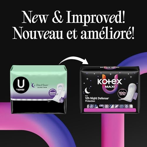 Kotex Overnight Maxi Pads, 39 Count