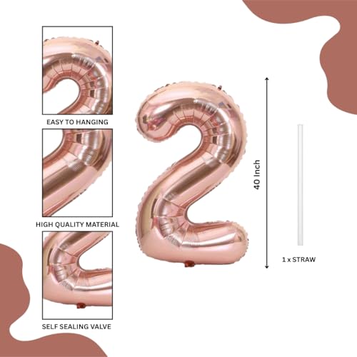 Image of Wanna Party 40 inch Numerical 2 Rose Gold Balloon