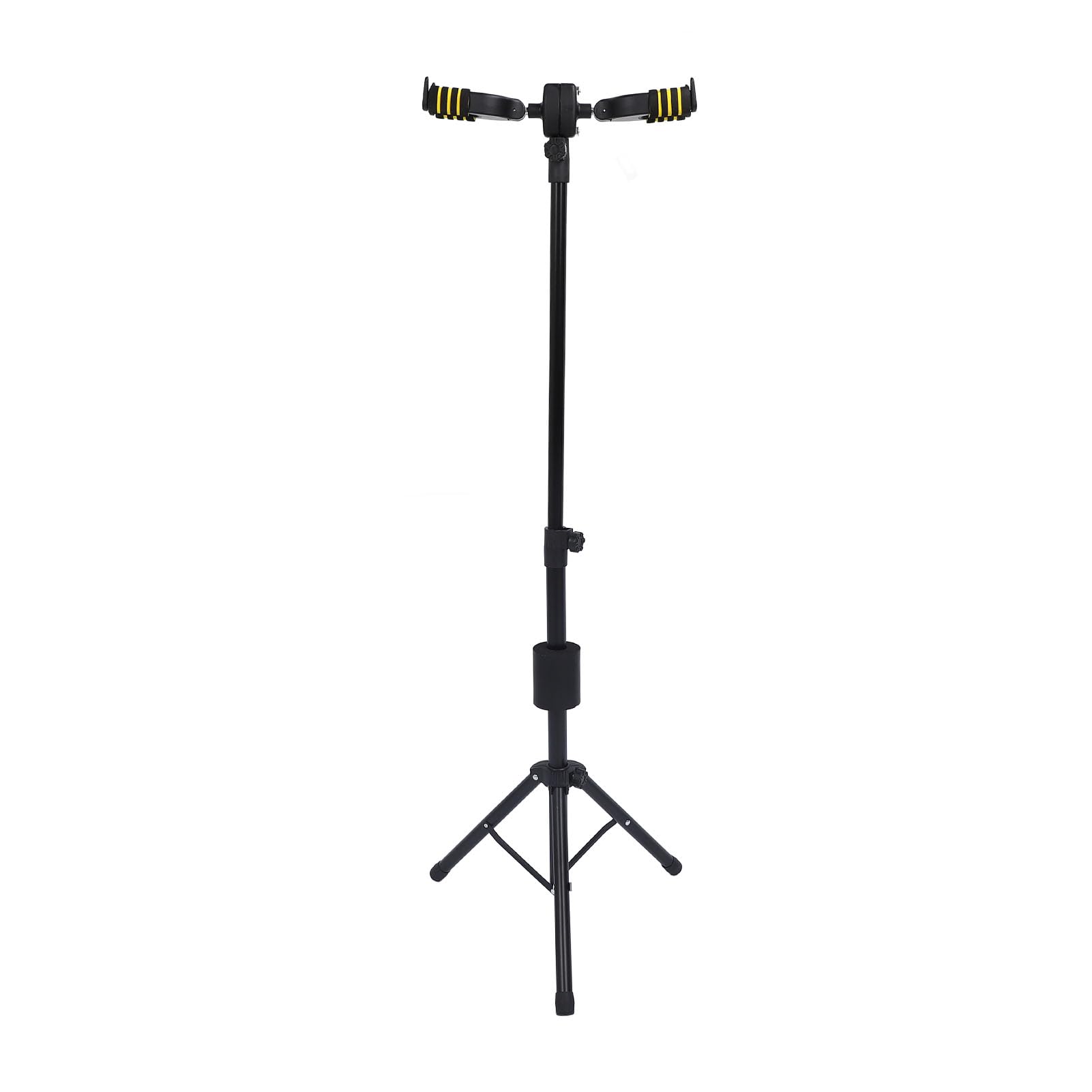 Soporte para Guitarra con Bloqueo Automático Doble, Soporte de Suelo Antideslizante para Guitarras Eléctricas Acústicas, Metal y Esponja, 1 Unidad