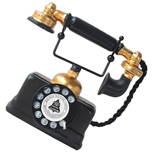 Téléphone fixe miniature en résine style industriel de 9cm pour la décoration de table de salon
