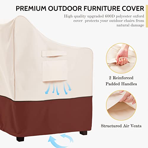 COSFLY Patio Furniture Covers Waterproof, Outdoor Chair Covers 2 Pack Heavy Duty - Fits up to 31.5W x 33.5D x36H Inches (2 Pack)