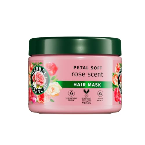 Herbal Essences Masque capillaire doux aux pétales de rose 500 ml pour aider les cheveux secs à être soyeux, hydratés et intensément nourris, mélangé à de l'essence de rose et des ingrédients d'origin Herbal Essences Masque capillaire doux aux pétales de rose 500 ml pour aider les cheveux secs à être soyeux, hydratés et intensément nourris, mélangé à de l'essence de rose et des ingrédients d'origin