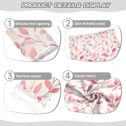 KLL Pink Floral Plant Small Fresh Background Toddler Baby Girl Cotton Pants Casual Full Length Pants Gym3