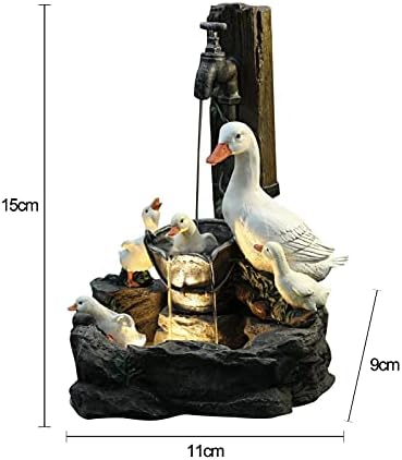 Squirrel Duck Animal Garden Statue Ornaments, Solar Garden Animal Statues Resin Decor Lawn Decor, Animal Feature Fountain Garden Decor, Duck Flowing Water Decoration