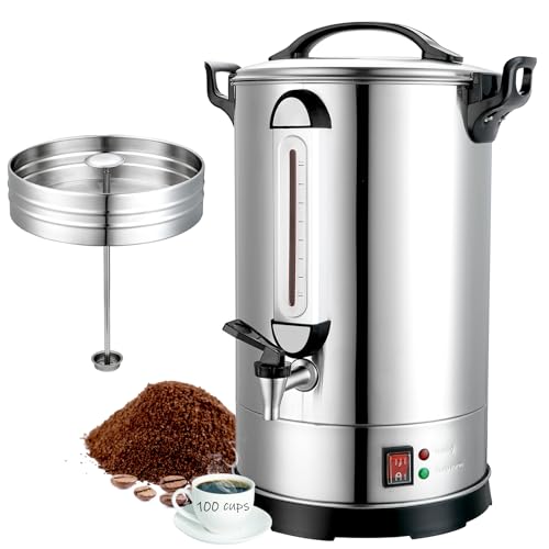 Commercial Coffee Urn | Large Coffee Maker 100 Cup | Industrial Electric Coffee Percolator | 1300W...