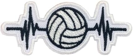 Generic Heartbeart Sport Iron On Patches, Cute Decor Patches for Dress Backpacks Clothes Pants Jeans Hats, Embroidery Applique DIY Accessory (Basketball), small, black image 4