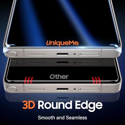 Image of UniqueMe for S25 Ultra Screen Protector - 2 PACK Tempered Glass for Samsung Galaxy S25 Ultra,[Fingerprint Unlocking] Easy Installation,Bubble-Free,9H Hardness,HD-Clear,3D Full-coverage