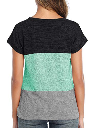 Eledobby Color Block Magliette Donna Knot Twist
