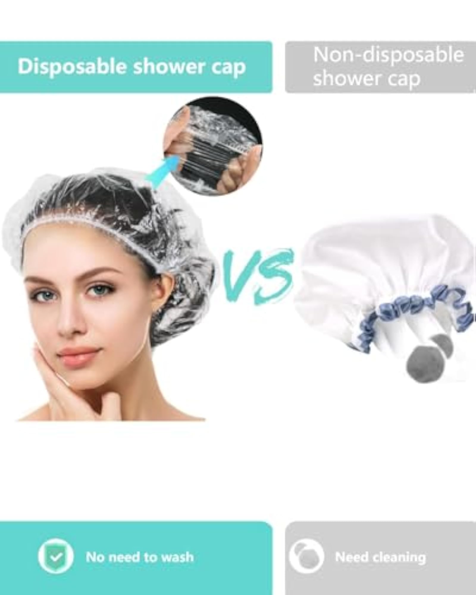 Clear Thick Plastic Waterproof Shower Caps