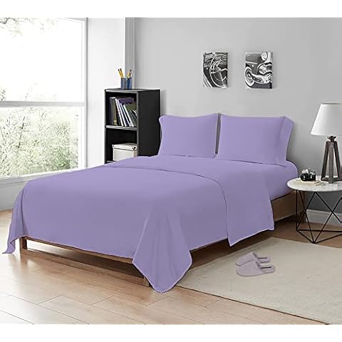 MistyMorning Egyptian Cotton Flat Sheet, Lilac Cover