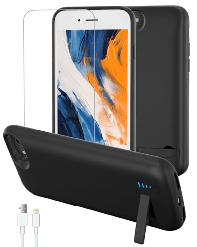 Gladgogo Coque batterie pour iPhone 6/7/8/SE (2020/2022), 8500 mAh, ultra fine, rechargeable, charge rapide, batterie de secours pliable et portable pour iPhone 6/7/8/SE...