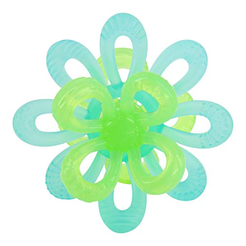 Infantino 2-in-1 Teethers & Loopy Ball - 2 Silicone teethers for Specific Teething Stages, Combine to Make Loopy Ball Toy and Promote Gross Motor Development, Free from BPA, PVC, Dyes and phthalates