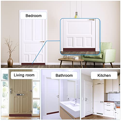Image of Vinabo Rubber Door Sill Seal Strip Draught Excluder Soundproof Windproof Dustproof 100cm x 5cm Brown