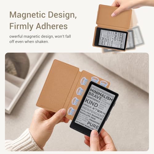 Image of CoBak Magnetic Case for XTEINK X4, Ultra-Lightweight Protective Cover for Xteink X4 E-Reader, Secure Magnetic Attachment(Brown)