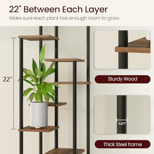 Image of Yzosvki 10 Tier Plant Stand Indoor Tiered Corner Plant Shelf