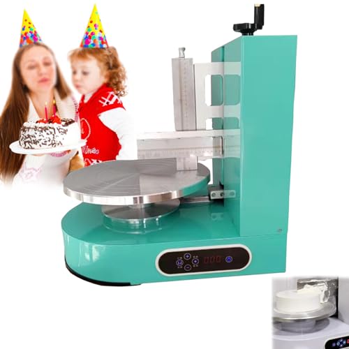 CUIYMXSC Automatic Cake Icing Machine, 35CM Cake Rotating Turntable Decorating Cream Depositor for Dessert Shops and Home (Green)