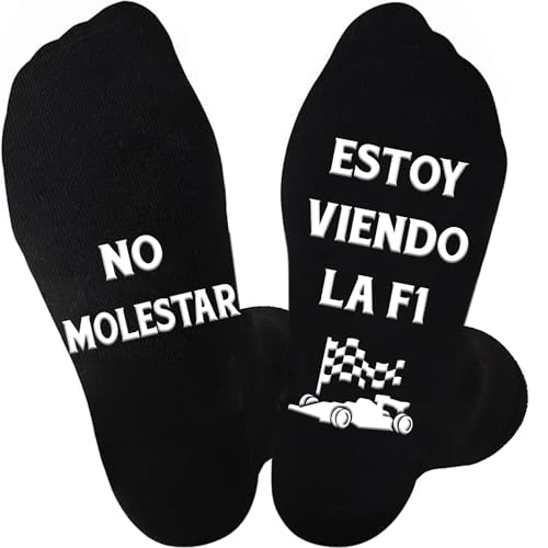 BOYATONG Calcetines divertidos F1 – No molestar, Estoy viendo la F1 – Calcetines con suela antideslizante, un regalo original para los amantes de la Formula 1, adecuado para Navidad, cumpleaños
