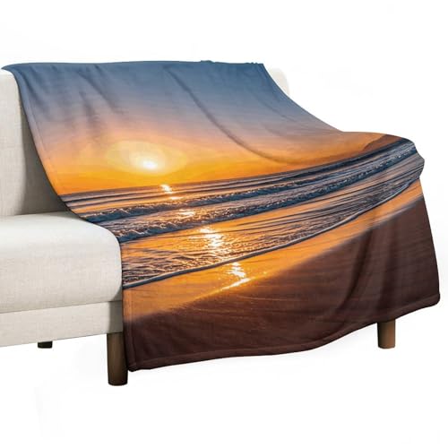Couverture polaire canapé coucher de soleil 140x178cm molleton doux - 2