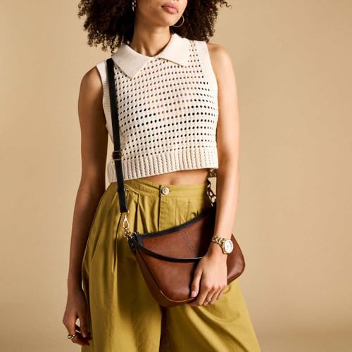 Fossil Jolie Brown Leder oder Wildleder Crossbody-Tasche für Frauen – Ansicht 3