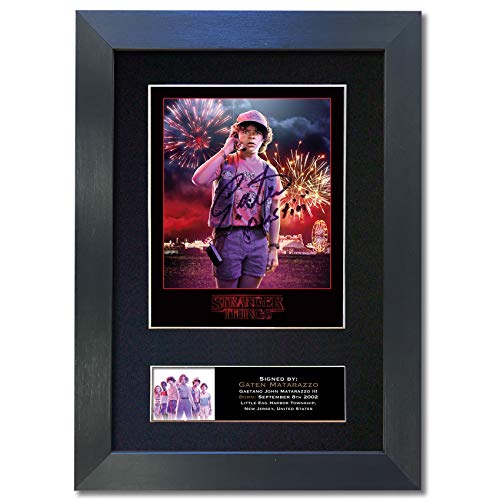 U've Been Framed Gold,Black #829 Gaten Matarazzo Stranger Things Signed Autograph Mounted Photo Reproduction Print A4 Rare Perfect Birthday Christmas Present (297 X 210Mm) (Gold Frame)