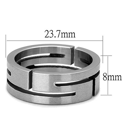 Men's Stainless Steel Labyrinth Cut Out Maze Modern Deisgn Wedding Band Ring4