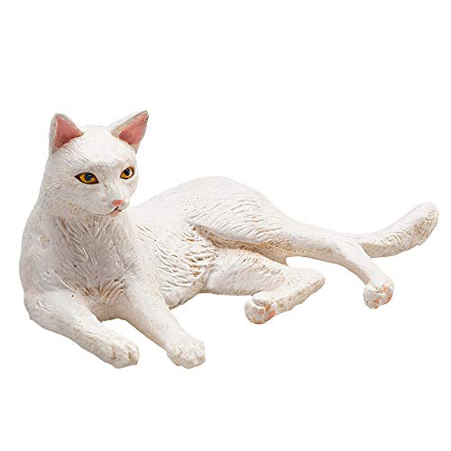 MOJO Chat couché Blanc - 6 cm - 387368