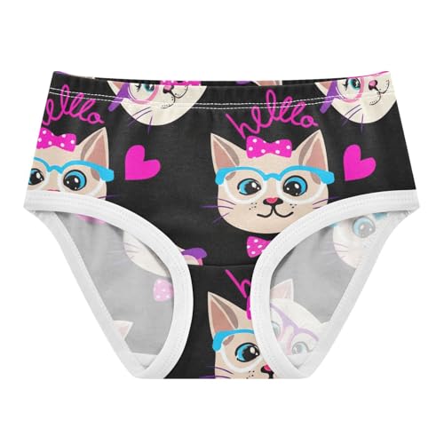 Cotton Girls Underwear Toddlers Cute Cat Faces Colorful Bows Black Panties Little Girl Artistic Kids Briefs Undies 2t