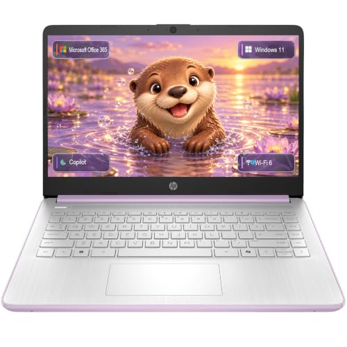 HP 14' Laptop 2026 Edition, Intel Processor, 128GB Storage, Office 365 | 1TB Cloud Storage, Copilot AI, Long Battery Life, Lightweight 3.3 lbs, Windows 11 Home for Students & Office, Honey Purple