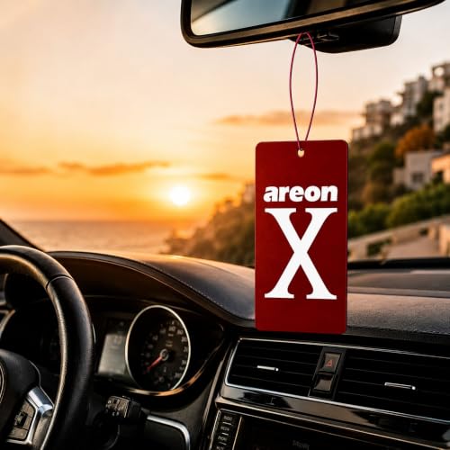 Image of AREON X Brown Leather Paper Hanging Car Air Freshener - Pack of 12