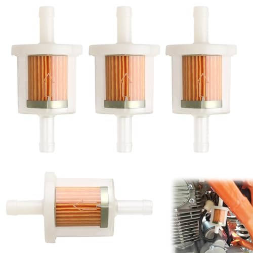 WUSJCOF 4 Piezas Filtro de Combustible Universal Reutilizable, Filtro de Gasolina de Alta Densidad para Moto, Cortacésped, Scooter (8mm)