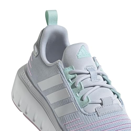 adidas Tênis infantil unissex Swift Run 23, Halo Blue/Branco/Bliss Lilás, 4 Big Kid