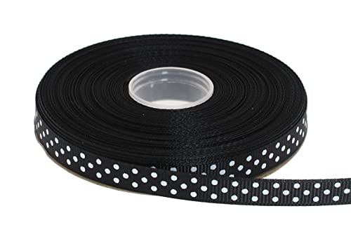 DXEUD Polka Dot Grosgrain Ribbon 25 Yard Each Roll 100% Polyester (3/8