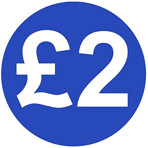 Audioprint Ltd. 100 Pack of £2 Price Stickers 30mm Bright Blue