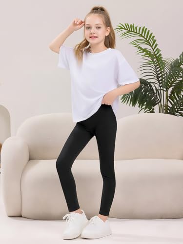 Haloumoning Kids Girls Striped Leggings Toddler Cute Elastic Waist Printed Pants 3-10 Years4