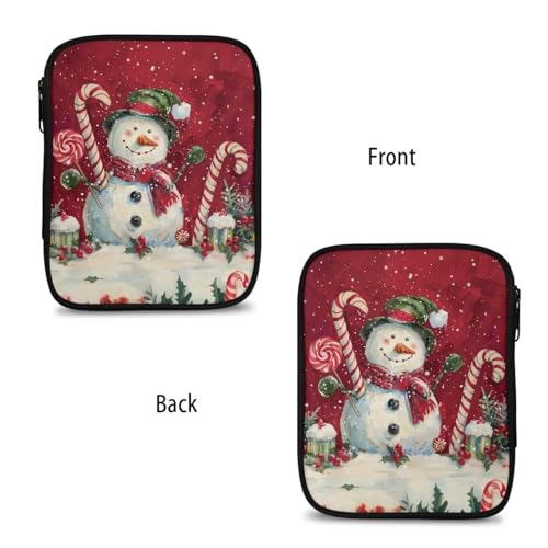 Image of Snowman Crochet Hook Case Portable Candy Knitting Needle Case with Web Pockets Crochet Storage Organizer Empty for Airports and Parks, Merry Christmas Decor