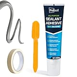POLIXEL Gray RTV Silicone Sealant Adhesive – 100% Waterproof Caulk for Bathroom, Kitchen, Automotive, Windows & Plumbing Shrink & Crack Proof, Flexible, Strong Adhesion – 5oz / 150g