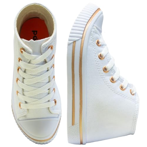 Tenis Infantil Feminino Nº 25 ao 34 Botinha Menina Star Cano Alto Moda Casual 11.119 (Branco, BR, Cr