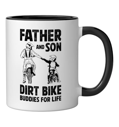 Taza cerámica Dirt Bike Dad 11 oz negro/blanco miniatura 2