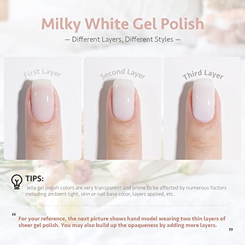 Gaoy Milky White Gel Nail Polish, 16Ml Nude Color 1482 Soak Off Uv Light Cure Gel Polish For Nail Art Diy Manicure At Home #TOP1