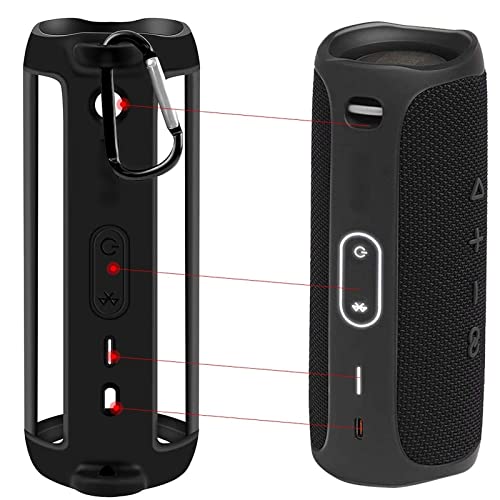 Silicone Case Compatible for FLIP 5 Portable Bluetooth Speaker, Gel Soft Skin Cover, Rubber Case, Travel Carry Pouch with Strap Not for Flip 6 (Speaker not Included