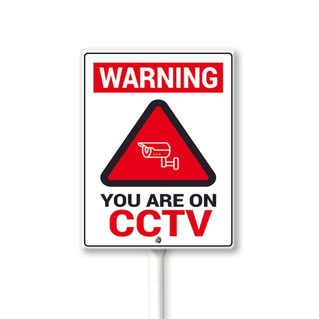 Geroclonup Yard Signs Warning You Are On Cctv Metal Aluminum Sign With Stake Outdoor for House/Front Door and Business 7x8.8 inches