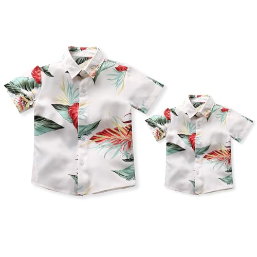 Image of Daddy and Me Matching Outfits Hawaiian Father and Son Matching Shirts for Family Photoshoot Summer Men Boys Father's Day Tops