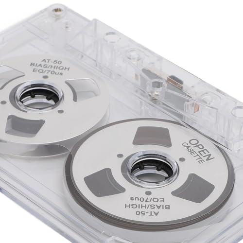 Gugxiom Reel to Reel Blank Cassette Tape, Double Sided Metal Audio Cassette Tape with 50 Minutes Recording Time, Ideal for Music Recording