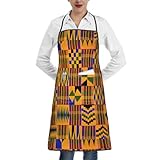 KWQDOZF Afrikanische Weberei, afrikanischer Webdruck, Schürzentaschen, Unisex, für Küche, Kochen, Bars, Schürze, Backen, Restaurants, Hausarbeit, Outdoor