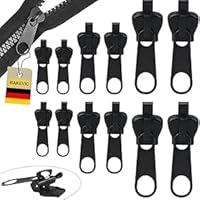 BAKEVIC Reißverschluss Zipper,14 Stück Reisverschluss Reparatur Set,Abnehmbare Zipper Pull Fixer Reparatur Set für Universal,Kleidung,Bettzug, Gepäck.