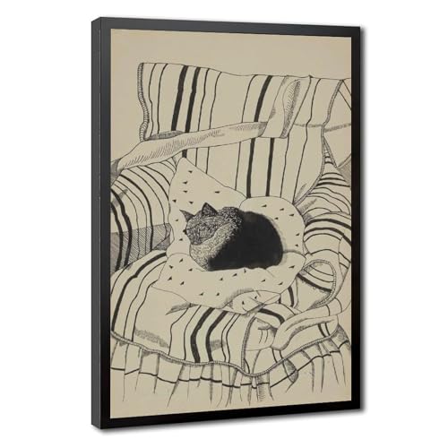 Cadre suspendu Le chat endormi Lucian Freud décoration murale salon impression toile