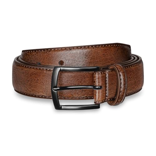 Men's Belt Leather Belt for Men Dress Casual Golf Jeans Pants 1 3/8" (Dark Brown) - Image 7