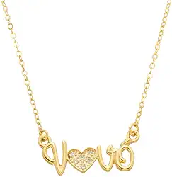 Colar Escrito Vovó com Pedras de Zircônia – Semijoia Banhada a Ouro 18K, Presente para Avó- Hipoalergênico