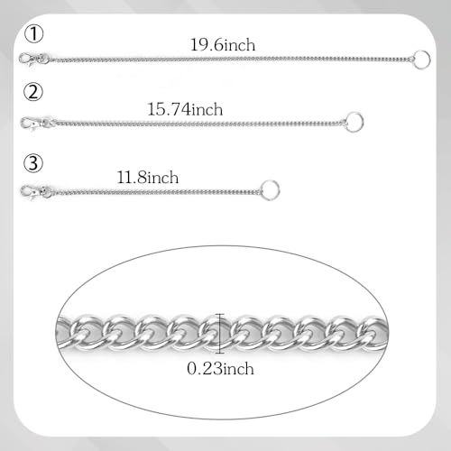 Image of Wallet Chains for Men, 3 PCS 12 16 20 Inch Pocket Keychain with Lobster Clasps Key Ring for Keys Wallet Jeans Pants Belt Loop Purse Handbag Chatelaine Key Leash Clip Holder Birthday Gift for Him